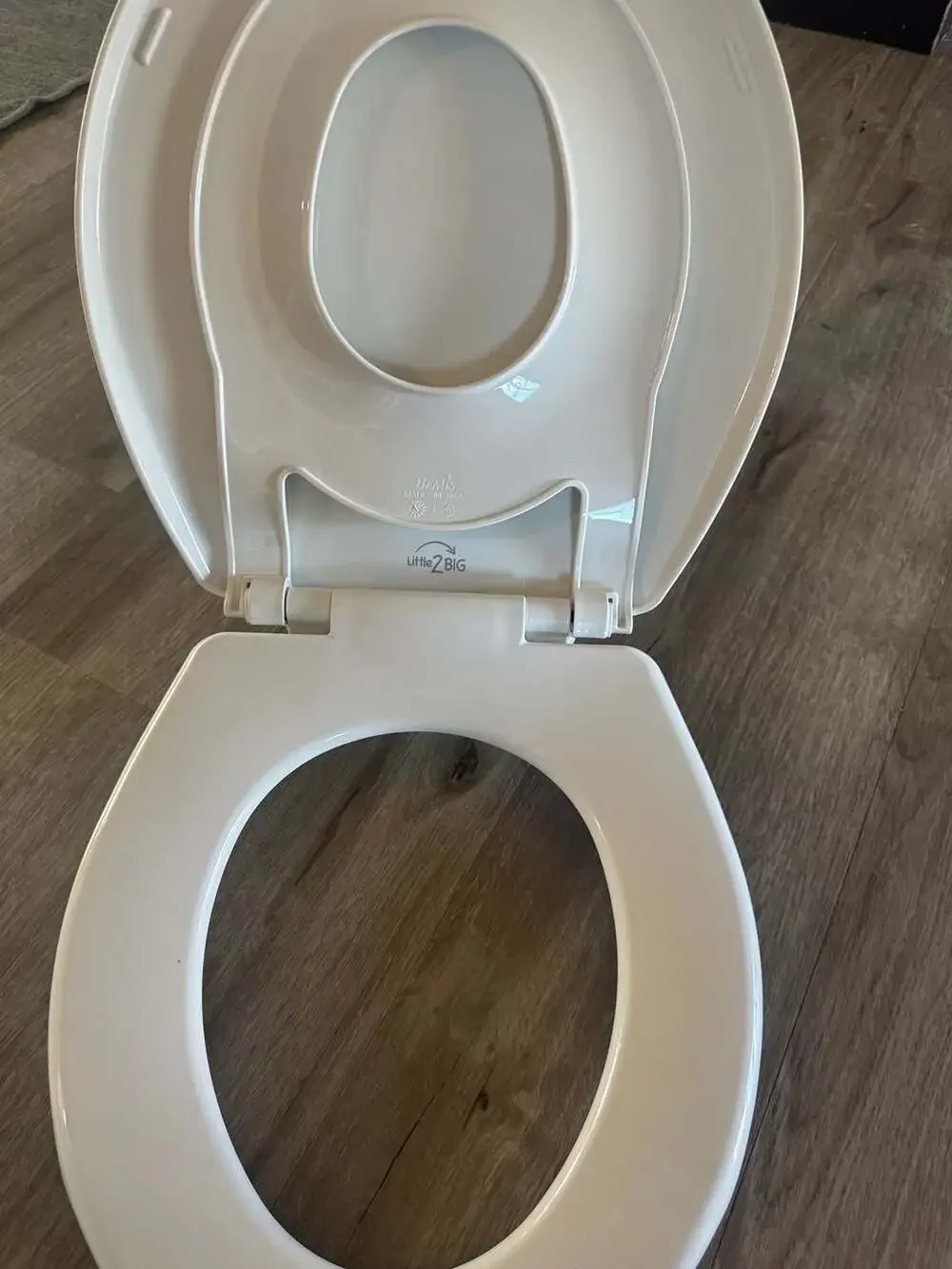 Bemis Little2Big Round Toilet Seat with Built-In Child Potty Training Ring